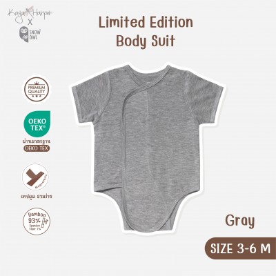 New Collection !! Kaya Harper x Snow Owl ชุดบอดี้สูท เด็กแรกเกิด - 6เดือน (MagnetBric)3-6/Grey 
